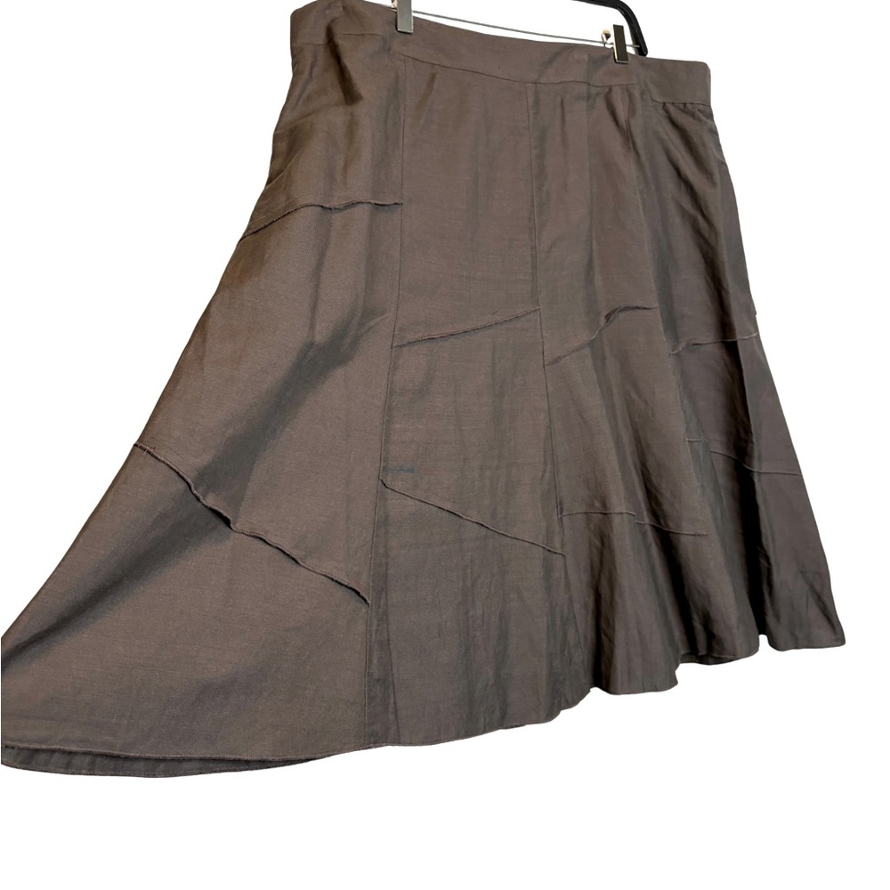 Sandro Plus Skirt Grey A-Line Linen Blend
